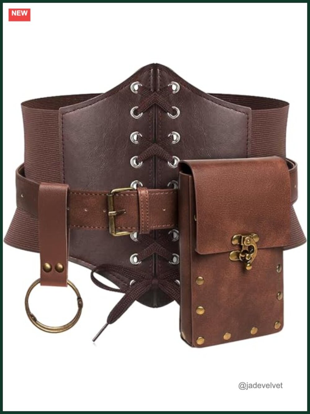 Faux Leather Corset Belt Pouch Waist Bag Renaissance Costume Accessory